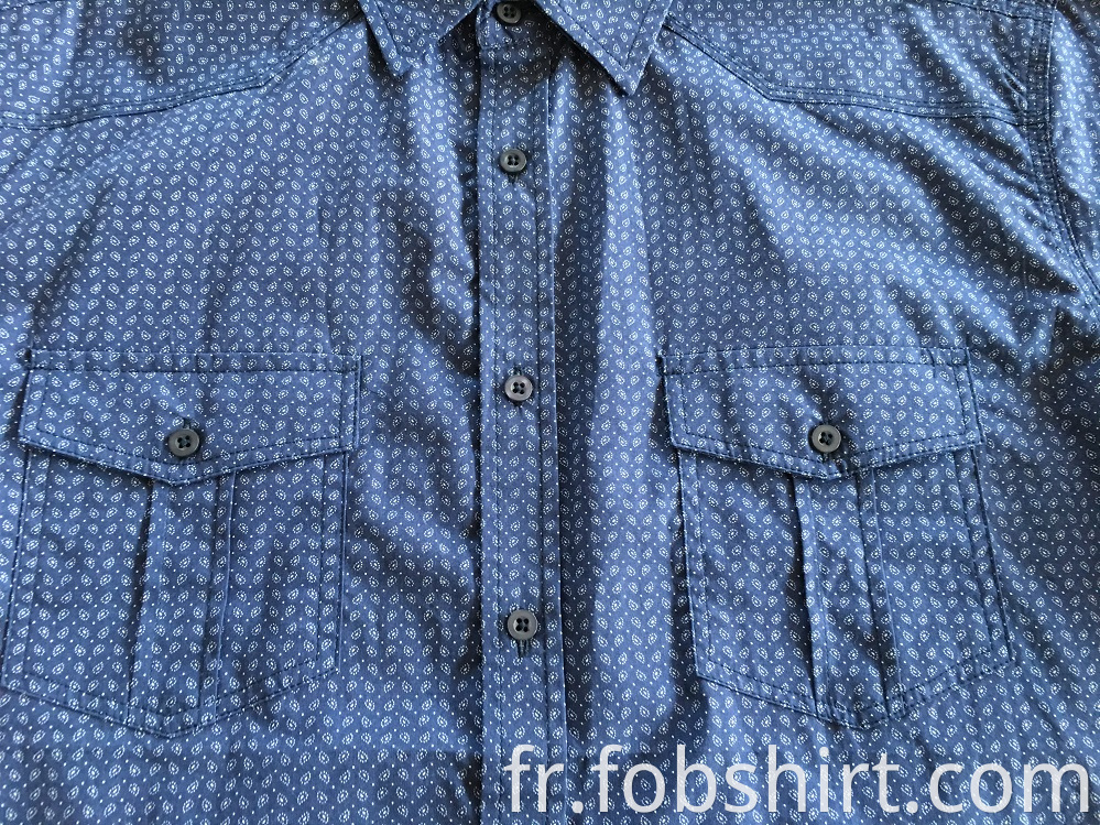 Man Shirt Navy Printing